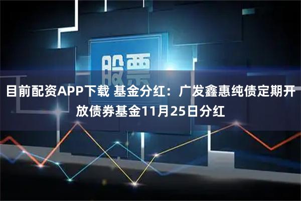 目前配资APP下载 基金分红：广发鑫惠纯债定期开放债券基金11月25日分红